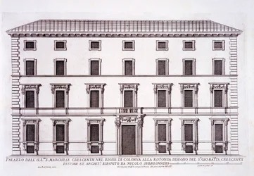 ローマのマルケスジョヴァンニバティスタクレセンティのパラッツォ、「ローマ広場」のパートII、1670年代に出版